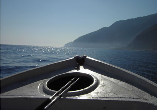 Crete walks: Boat on Lybian sea