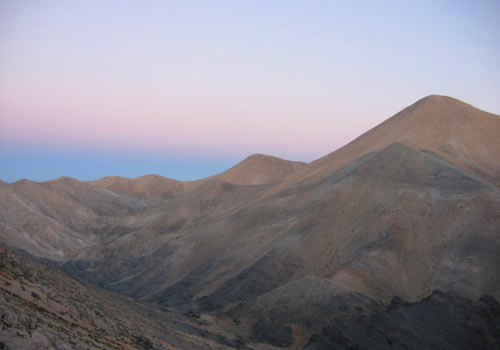 Wandern auf Kreta: Sonnenuntergang in den Weissen Bergen